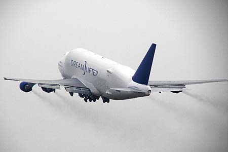 The second Boeing Dreamlifter during first flight in Taipei (Neg#: K63948)